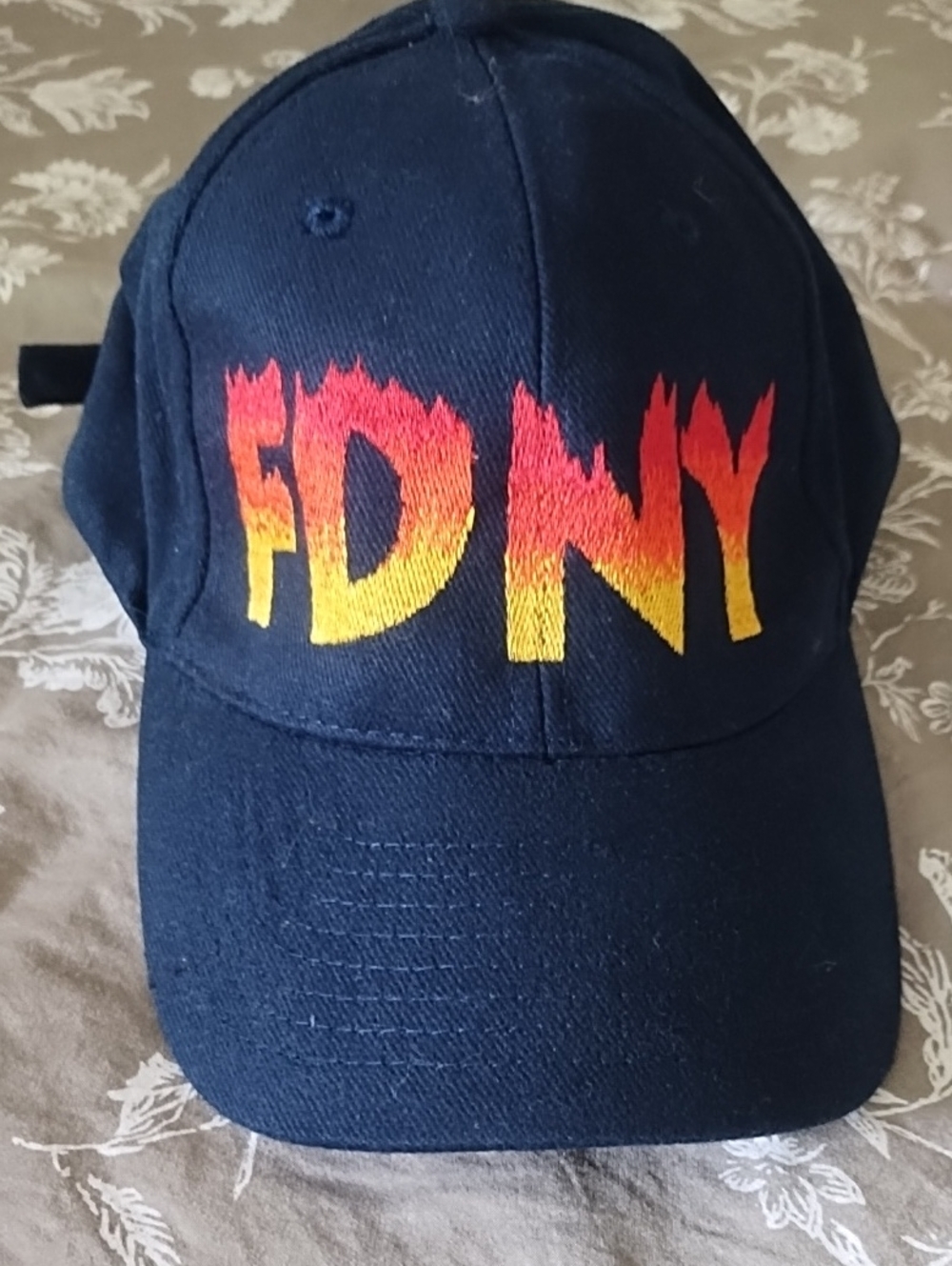 FDNY Navy Cap With 9/11 Inscription On Back